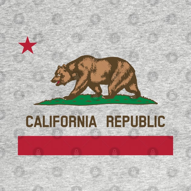 California Republic 'bear flag revolt' - colour print by retropetrol